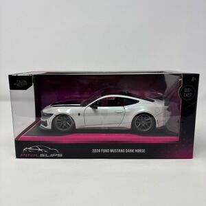 2024 Ford Mustang Dark Horse Jada Toys Pink Slips Diecast Car White 1:24 Scale